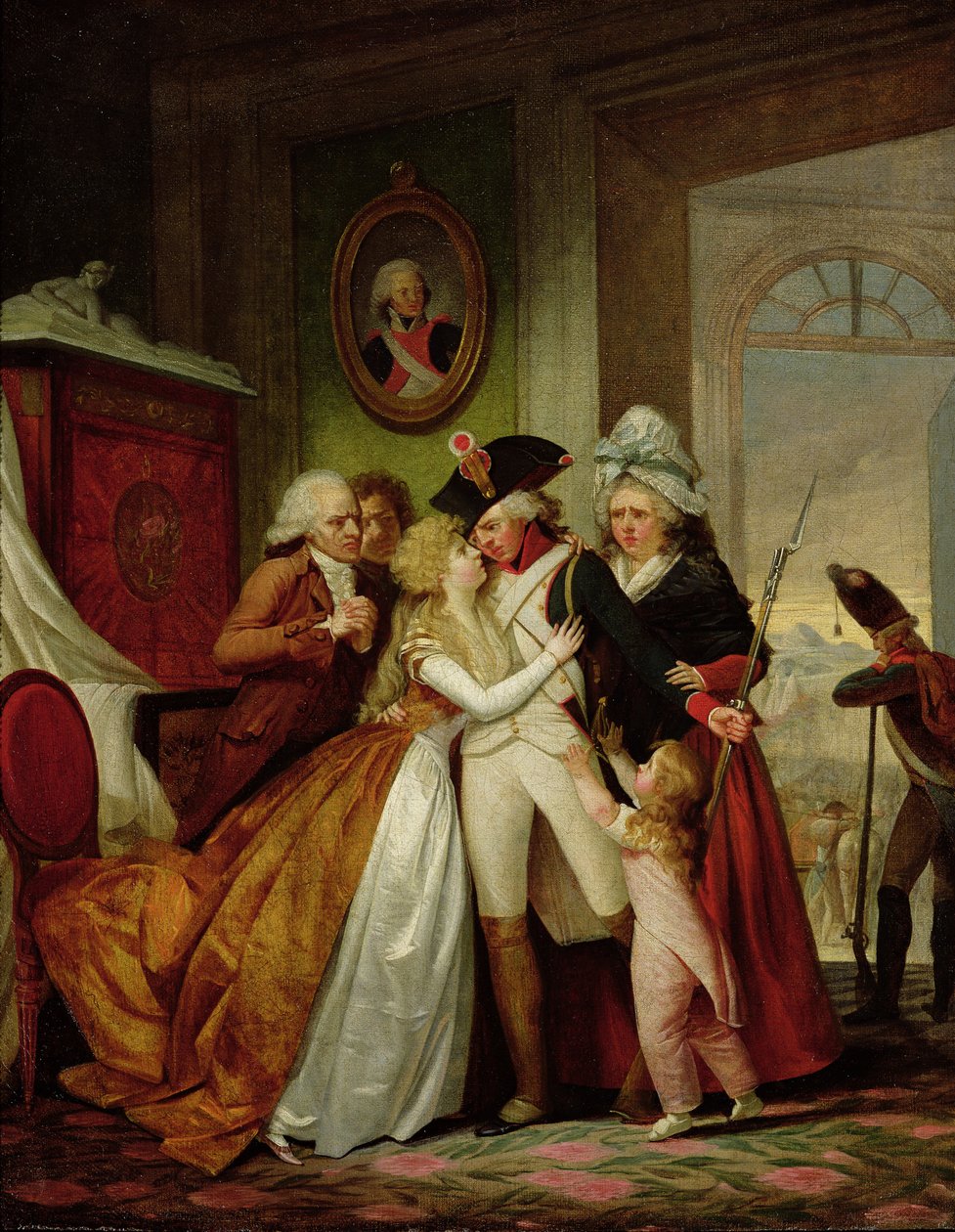 Wyjazd wolontariuszy autorstwa Francois Louis Joseph Watteau