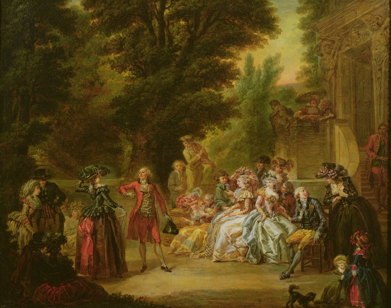 Menuet pod dębem, 1787 autorstwa Francois Louis Joseph Watteau