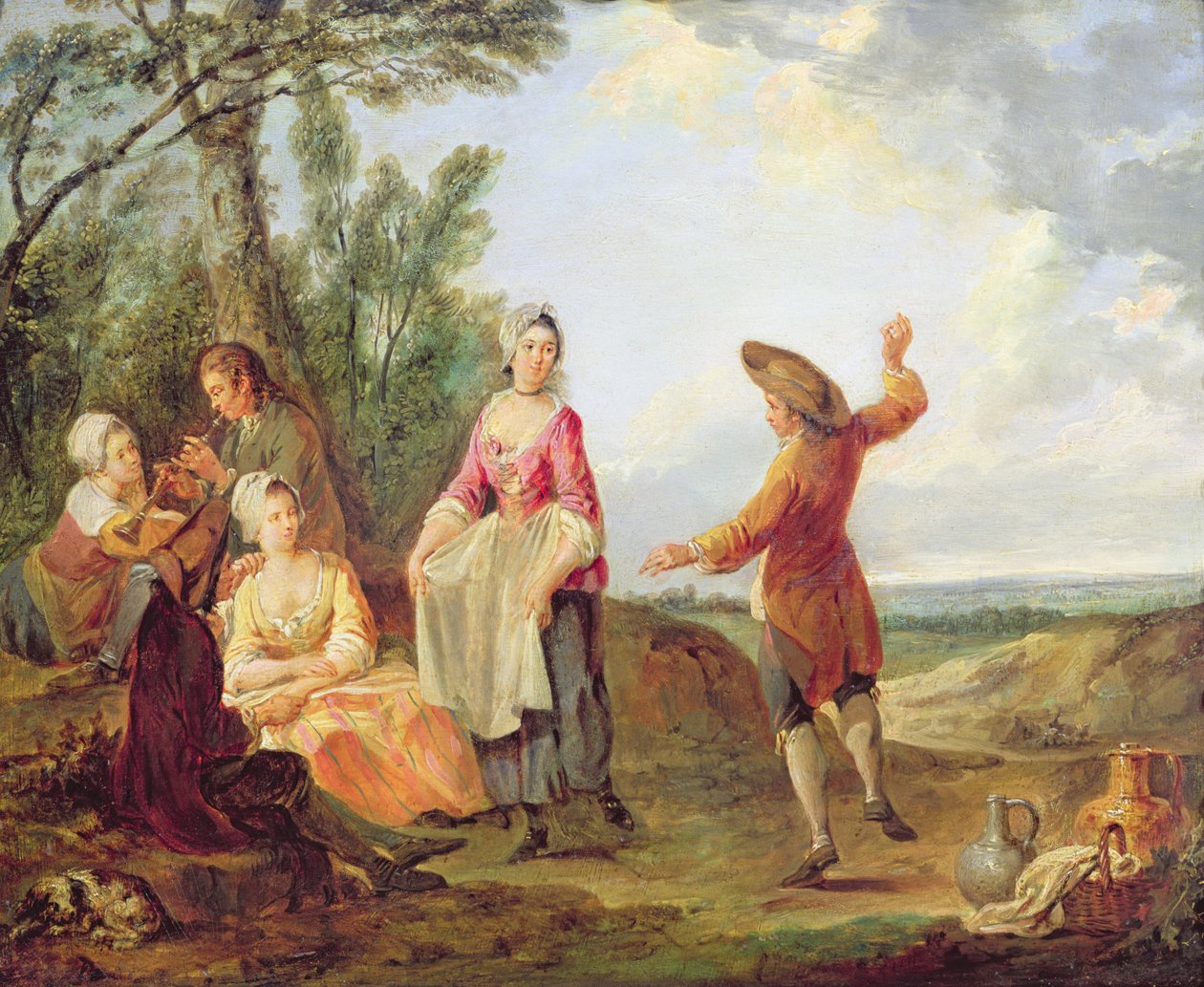 Rustykalny taniec autorstwa Francois Louis Joseph Watteau