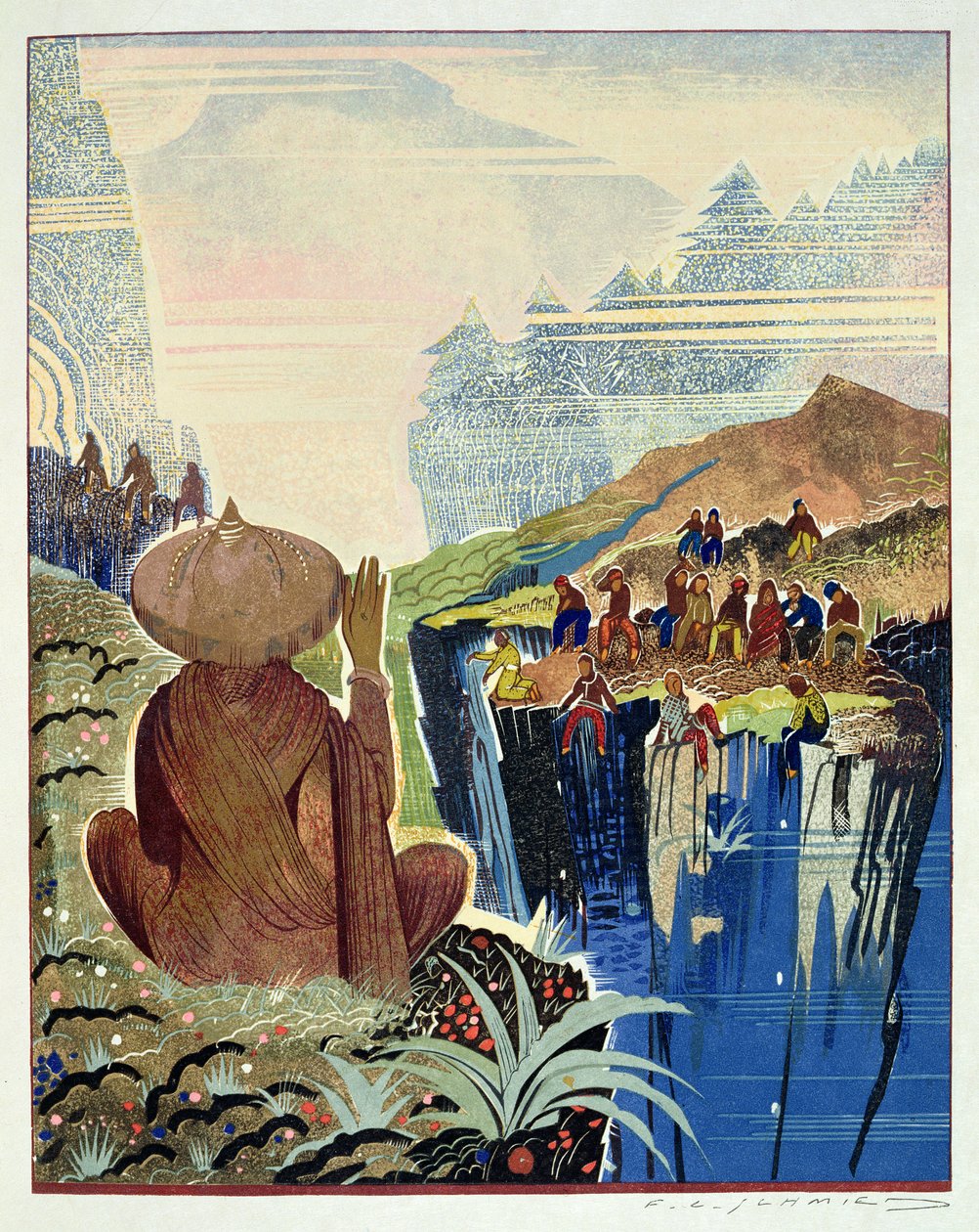 Ilustracja do „Kim” Rudyarda Kiplinga z 1930 r. autorstwa Francois Louis Schmied