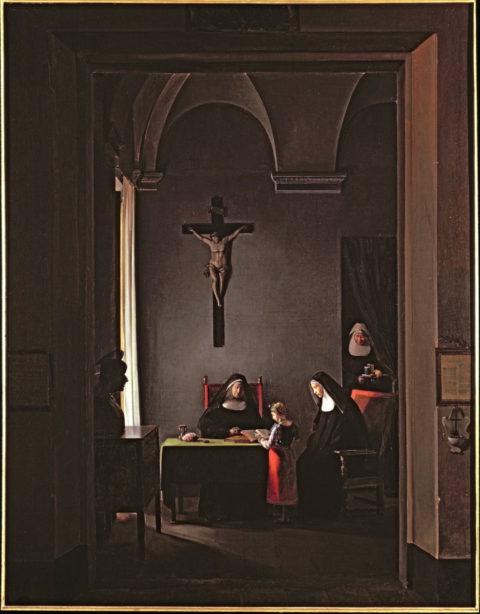 Lekcja czytania w klasztorze, 1810 autorstwa Francois Marius Granet