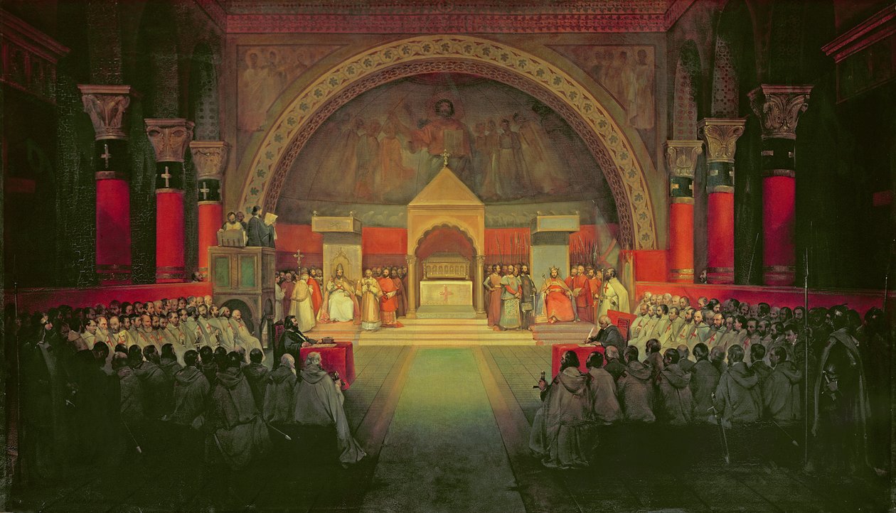 Kapituła Zakonu Templariuszy odbyła się w Paryżu, 22 kwietnia 1147, 1844 autorstwa Francois Marius Granet