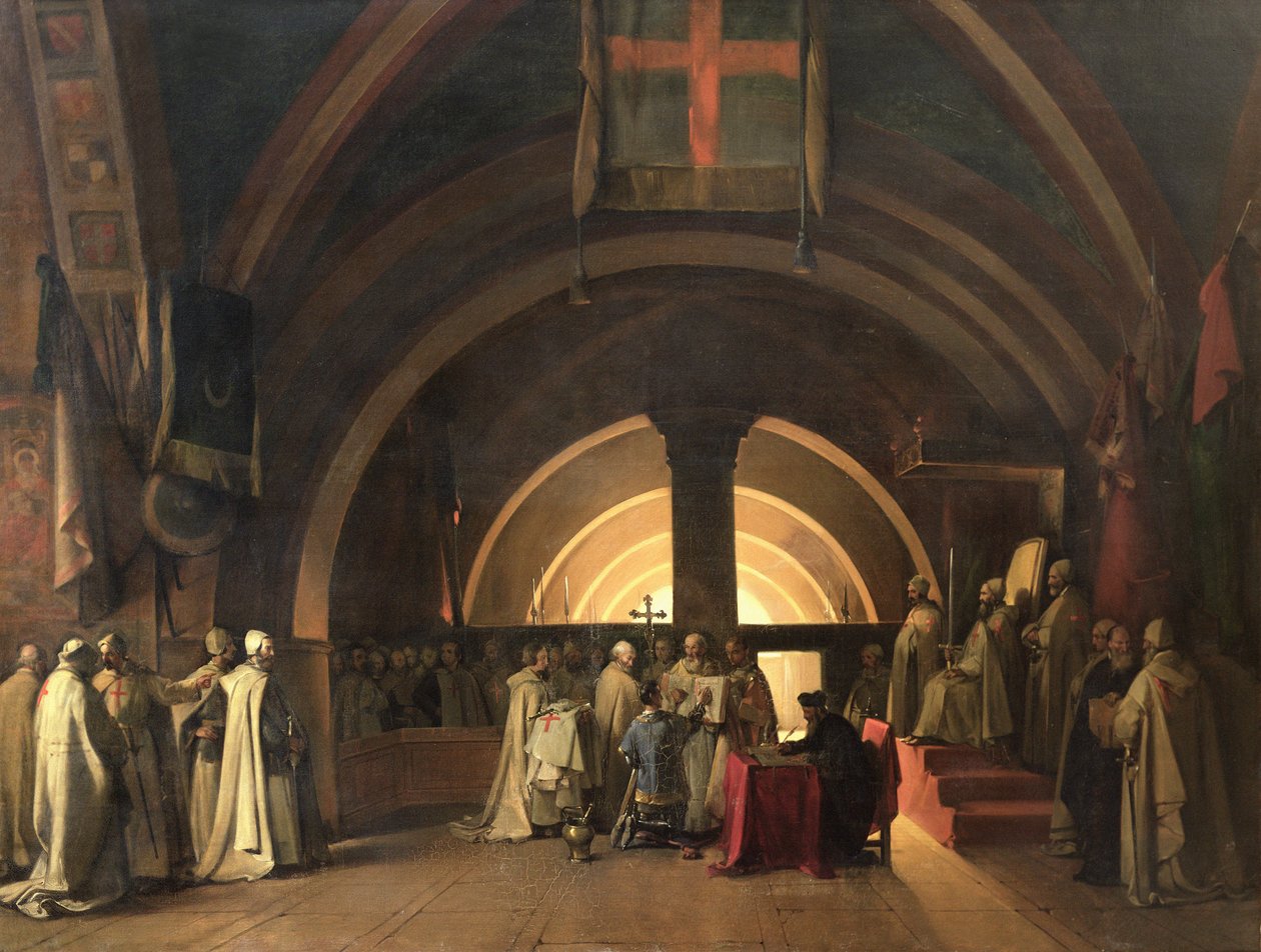 Inauguracja Jacques de Molaya w Zakonie Templariuszy w 1295 r autorstwa Francois Marius Granet