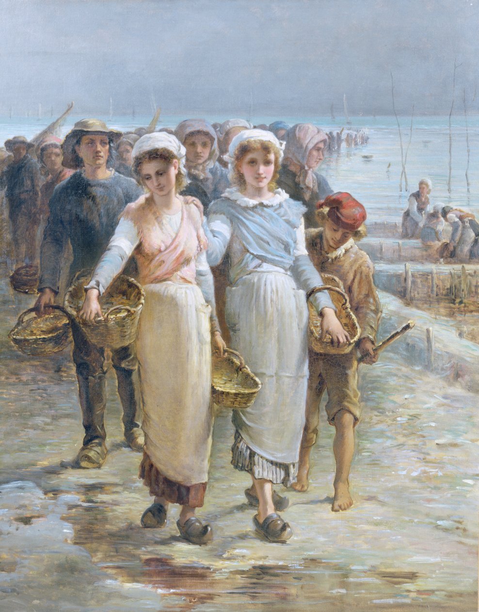 Ostrygantki w Cancale autorstwa Francois Nicolas Augustin Feyen-Perrin