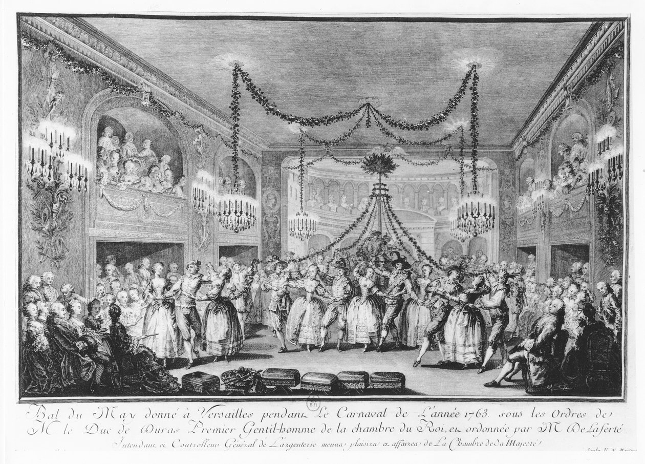 Bal Majowy w Wersalu podczas karnawału 1763 r. autorstwa Francois Nicolas Martinet