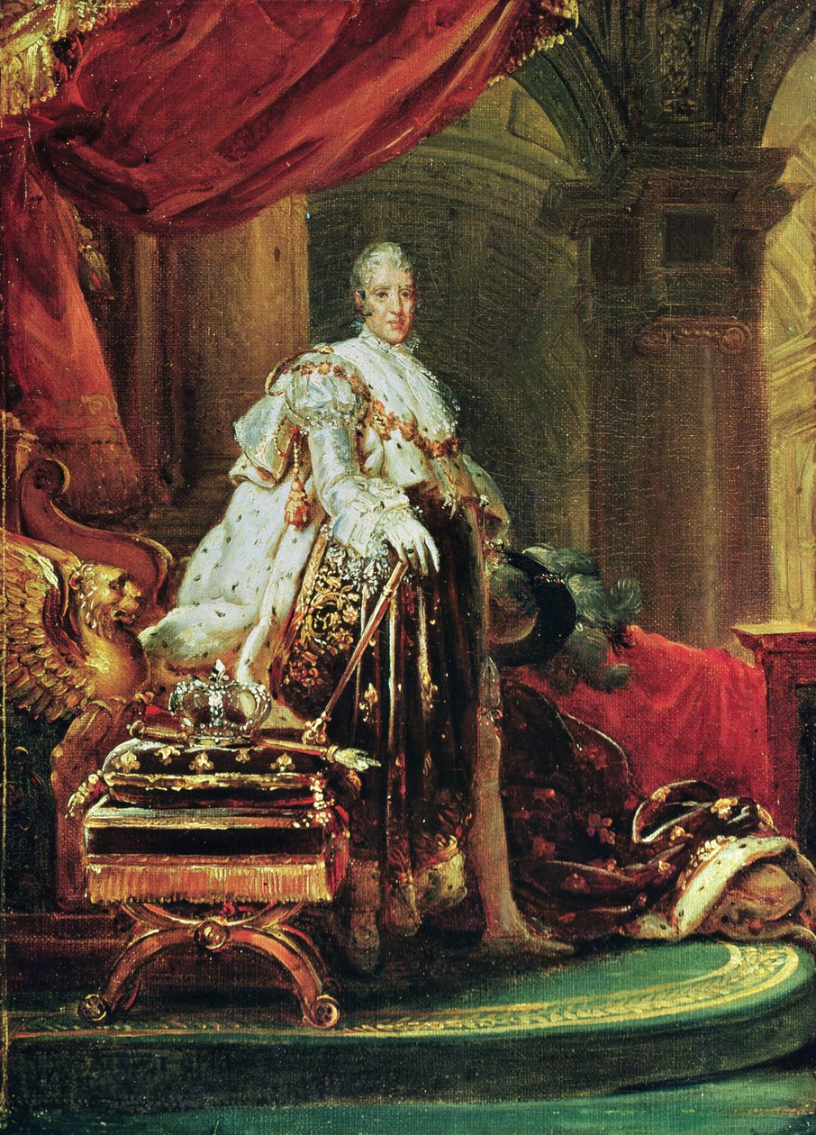 Portret pełnometrażowy Karola X (1757-1836), króla Francji i Nawarry (1824-1830), 1825 autorstwa Baron François Pascal Simon Gérard