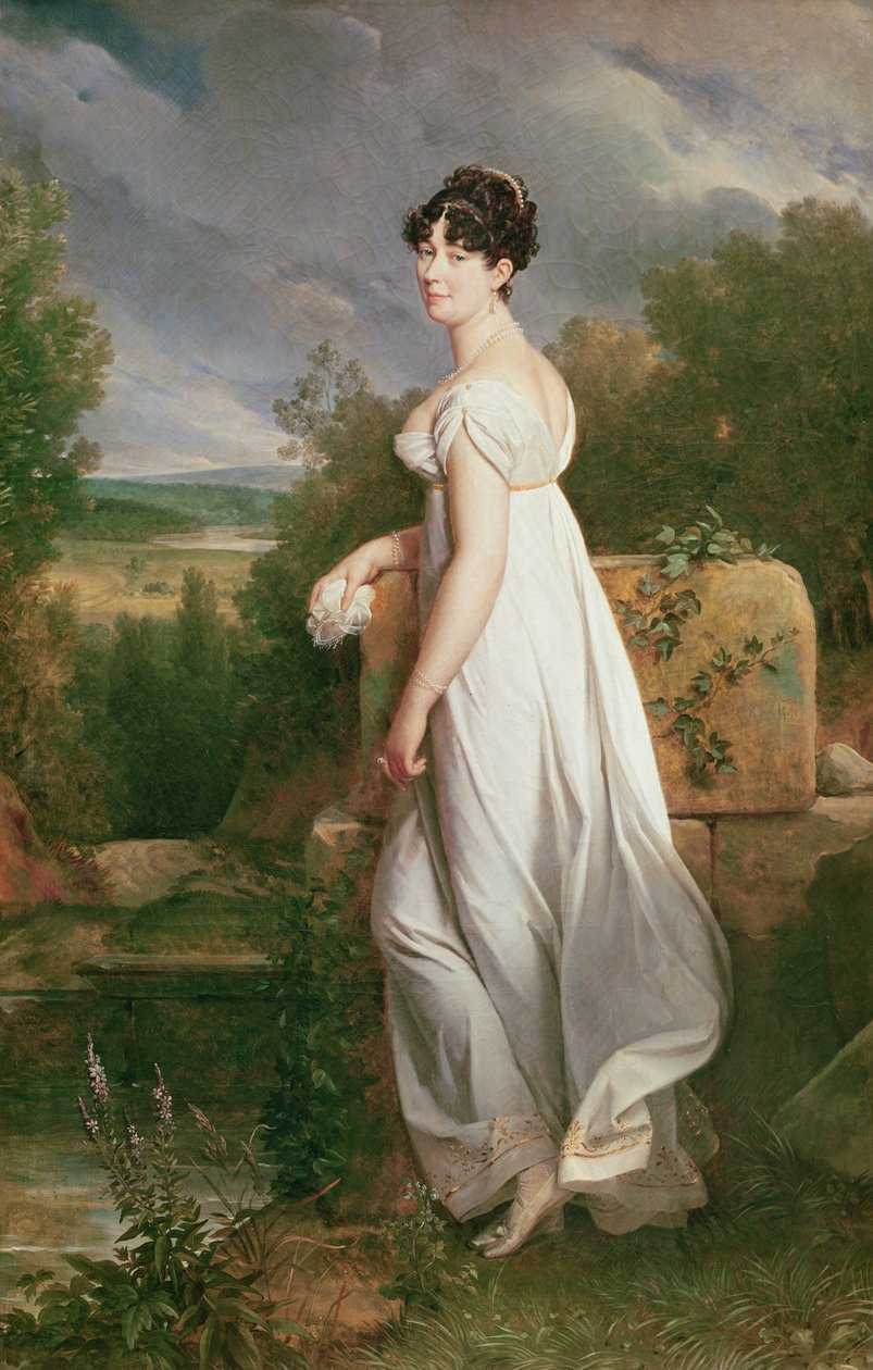 Portret pełnometrażowy Madame Visconti, żony byłego ambasadora Republiki Cisalpine we Francji autorstwa Baron François Pascal Simon Gérard
