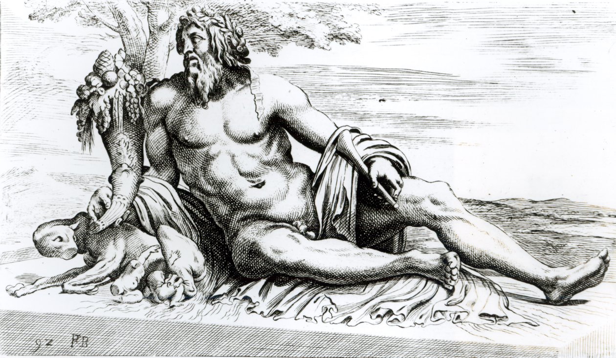 Rzeka Tyber, ok.1653 autorstwa Francois Perrier