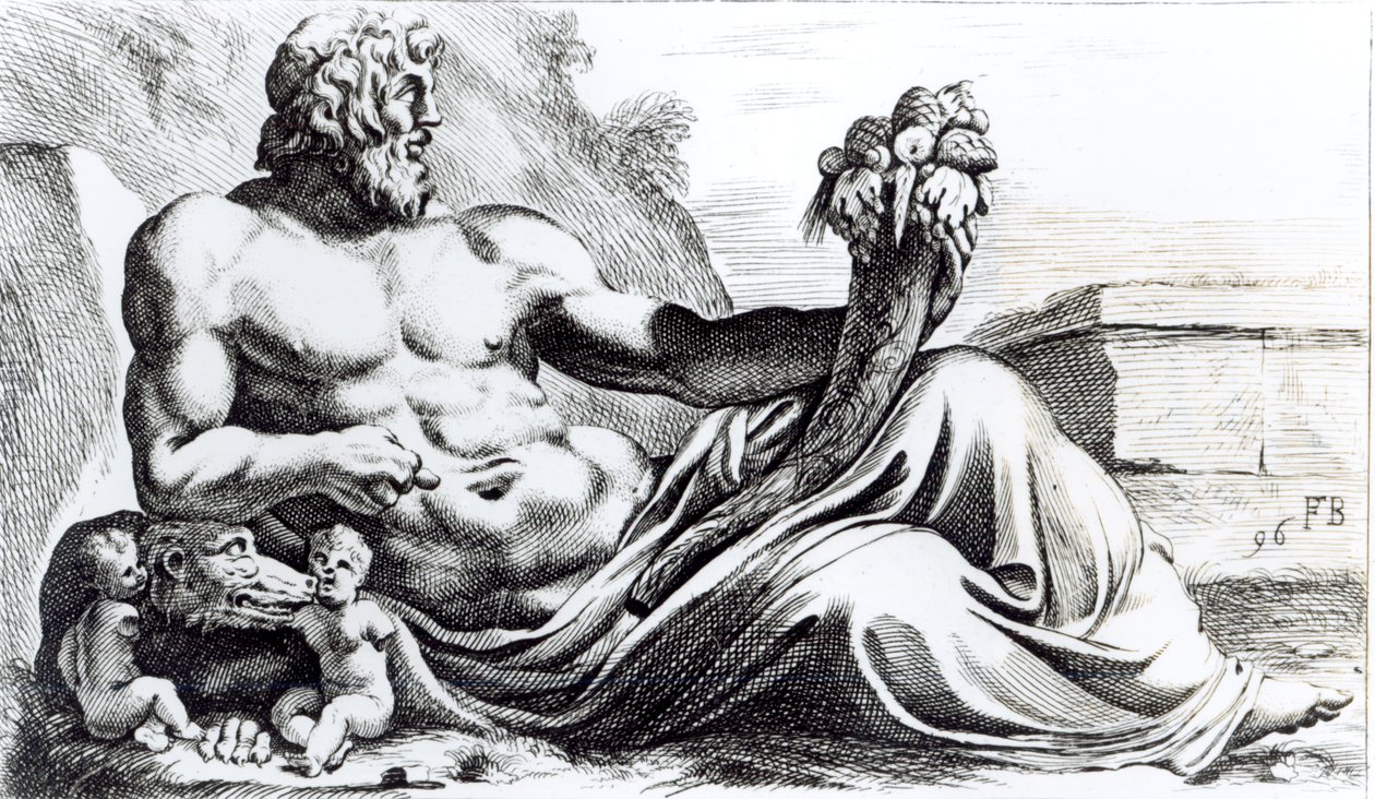 Rzeka Tyber, ok.1653 autorstwa Francois Perrier