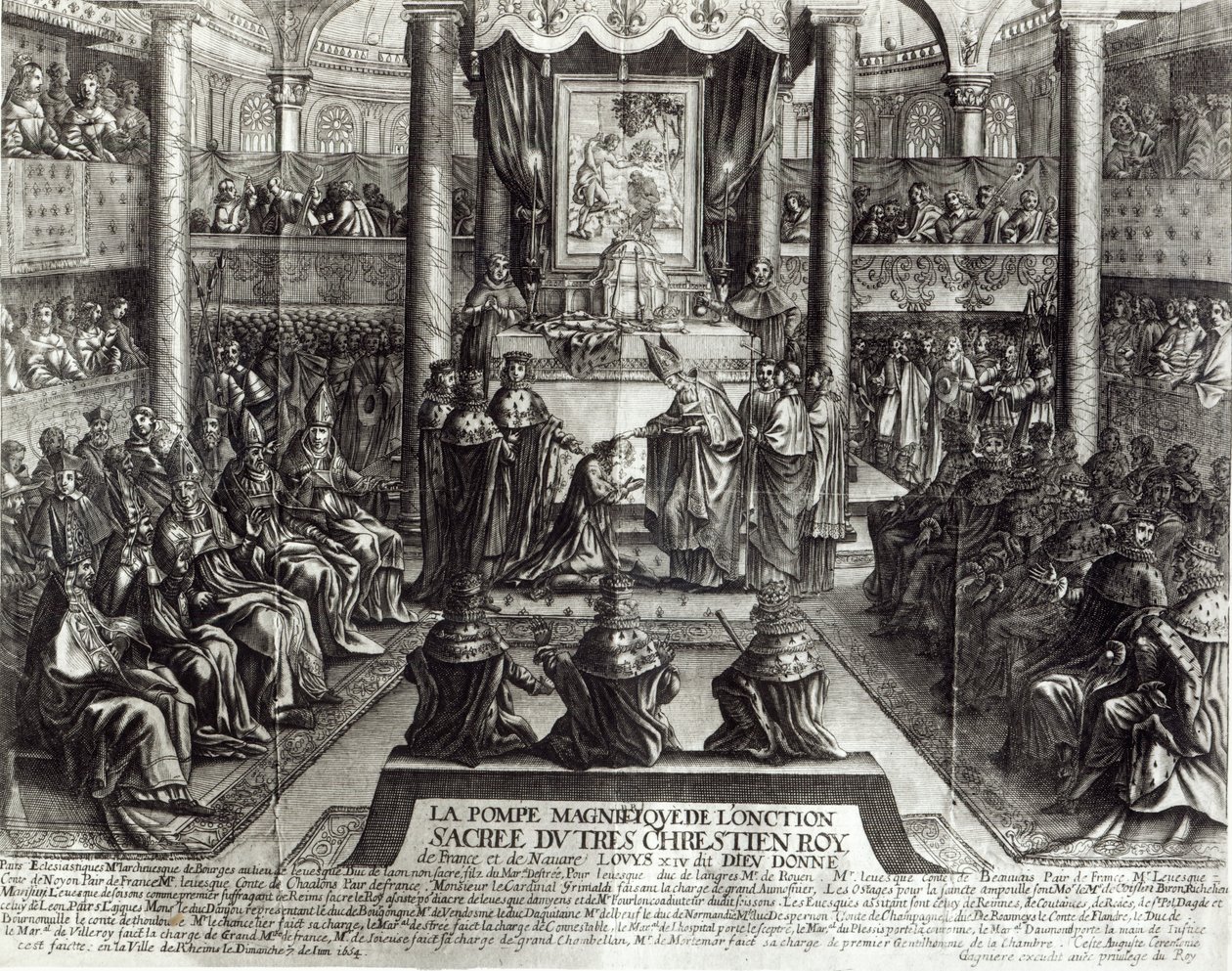Namaszczenie Ludwika XIV (1638-1715) w Reims 7 czerwca 1654 autorstwa Francois Roger de Gaignieres