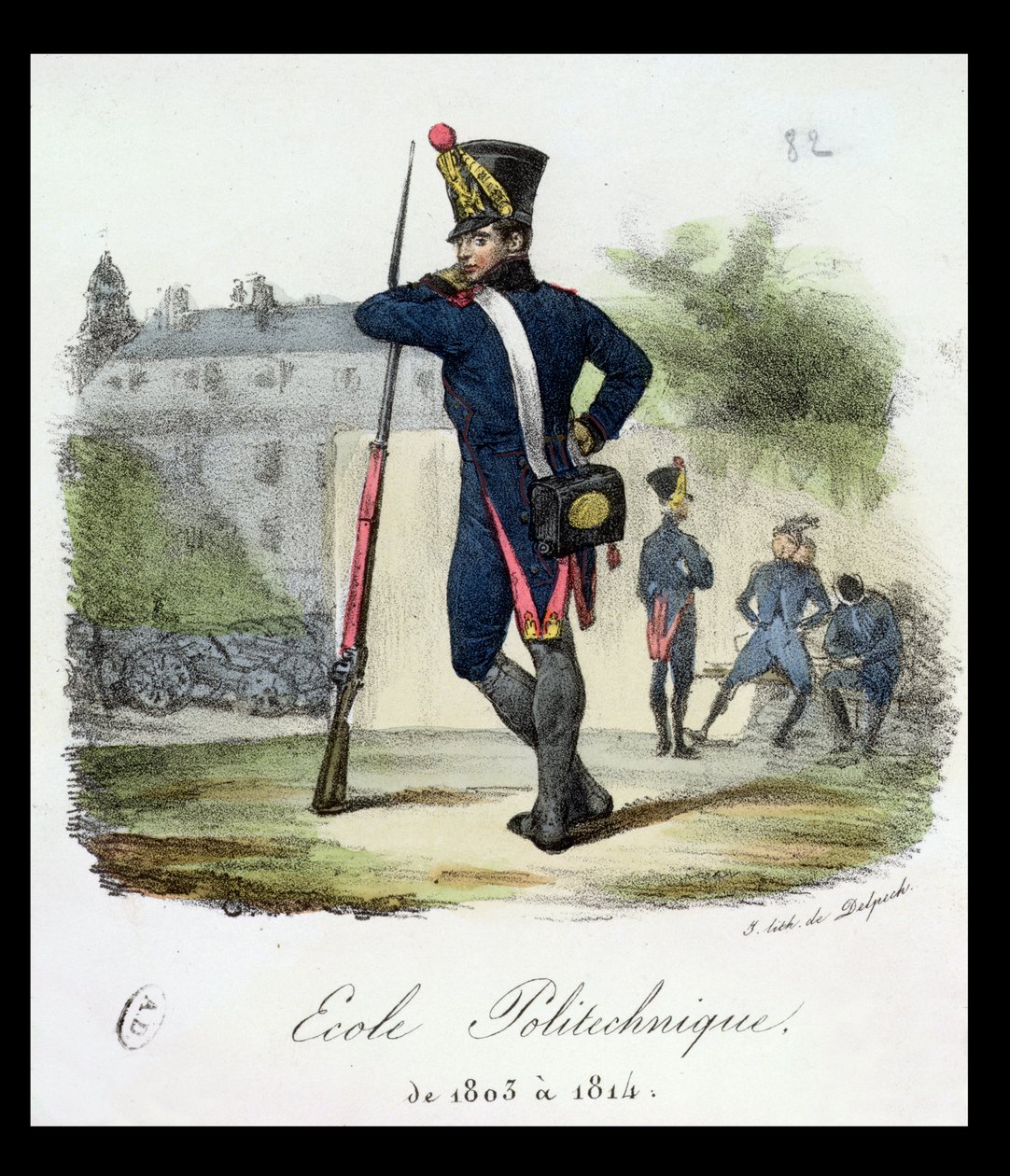 Uczeń w mundurze wojskowym z Ecole Polytechnique, 1803-14 autorstwa Francois Seraphin Delpech