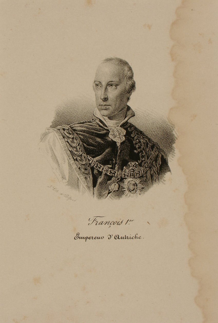 Franciszek I (1768-1835) Pierwszy cesarz Austrii (1804-35) (litografia) autorstwa Francois Seraphin Delpech
