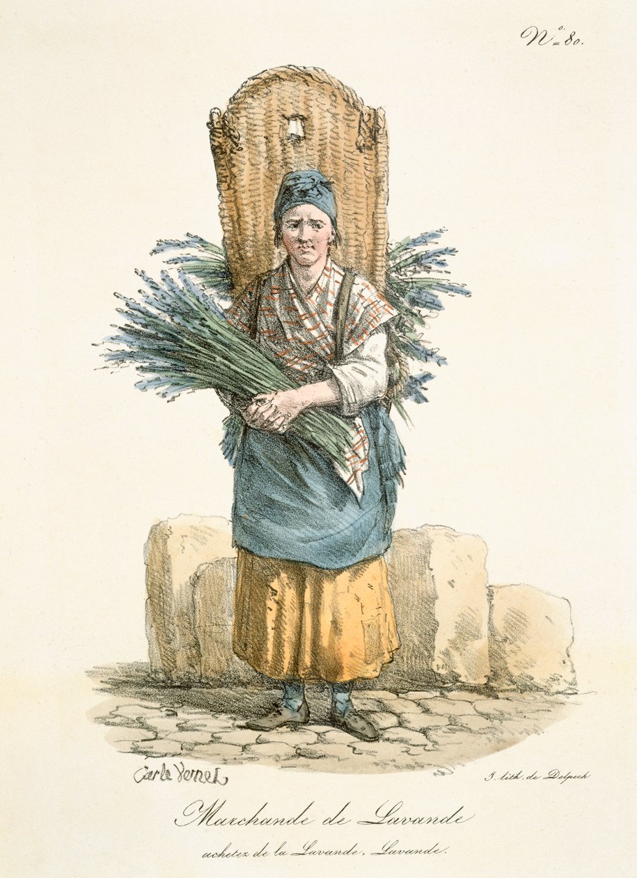 Paryski sprzedawca lawendy, ok.1820 autorstwa Francois Seraphin Delpech