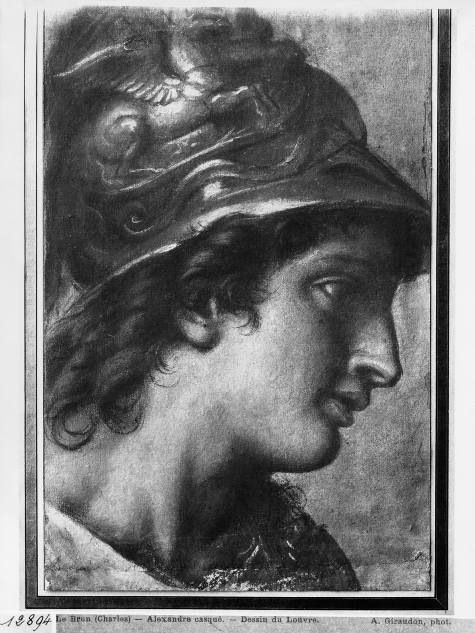 Aleksander Wielki, studium do obrazu „Namiot Dariusza” Charlesa Le Bruna w Wersalu (pastel na beżowym papierze) autorstwa Francois Verdier