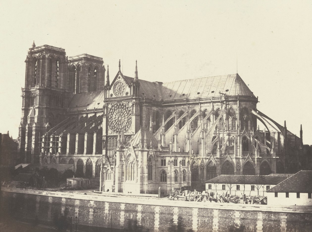 Kościół Notre Dame - strona południowa, 1852 (zdjęcie) autorstwa Francois Auguste Renard