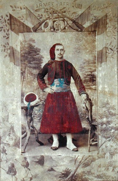 Zouave, ok. 1870 (litografia kolorowa) autorstwa Francois Hippolyte Lalaisse