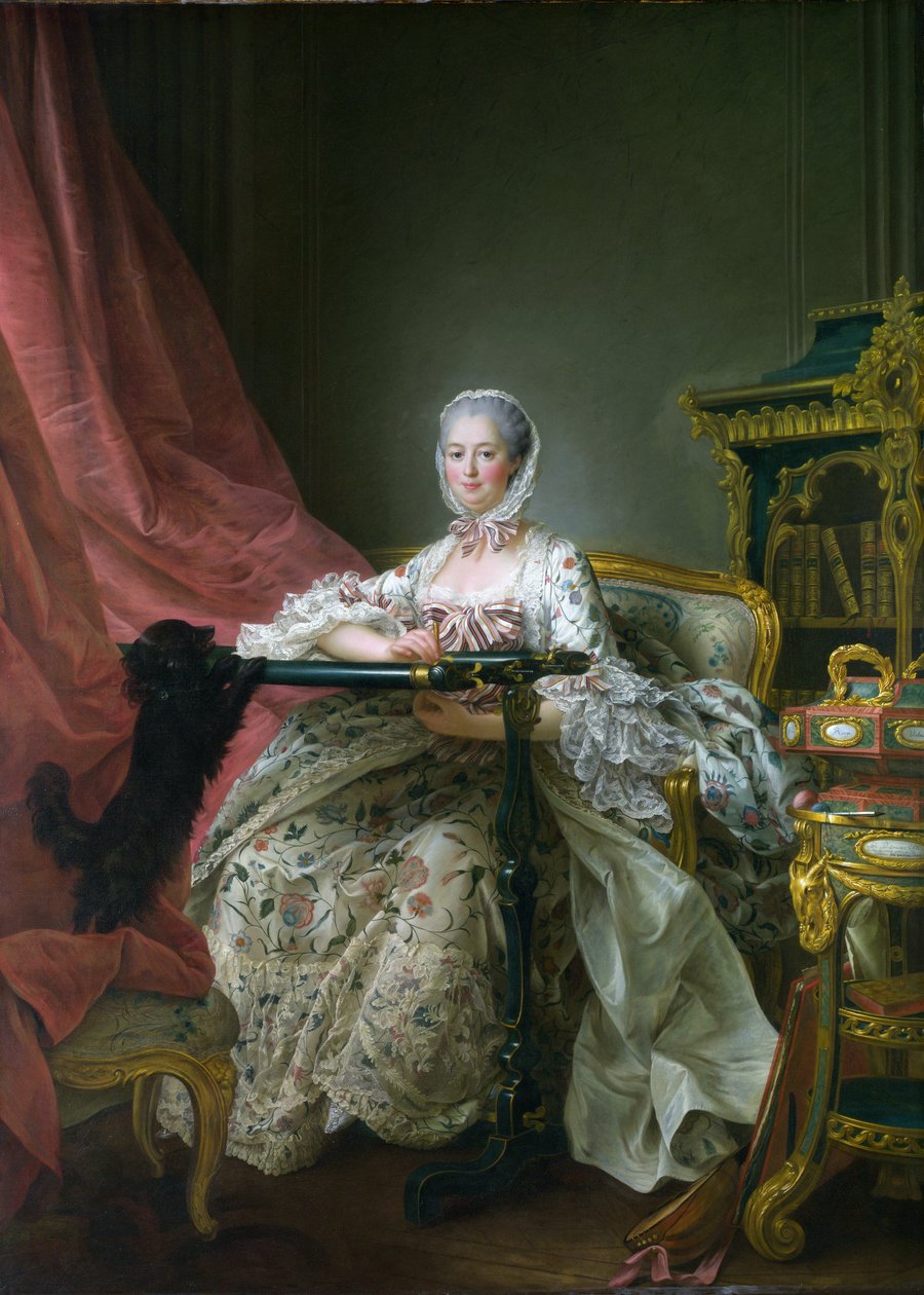 Madame de Pompadour na krośnie hafciarskim autorstwa Francois Hubert Drouais