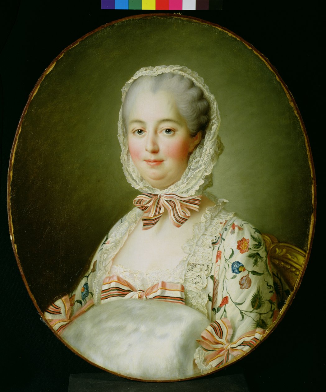 Portret Madame de Pompadour z futrzaną mufką (1721-64) 1763-64 autorstwa Francois Hubert Drouais