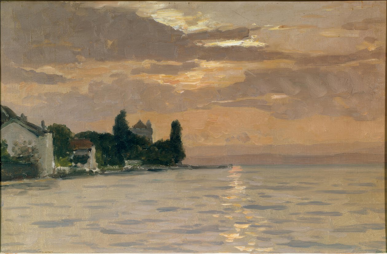 Jezioro i Jura z brzegu Savoy autorstwa Francois-Louis-David Bocion
