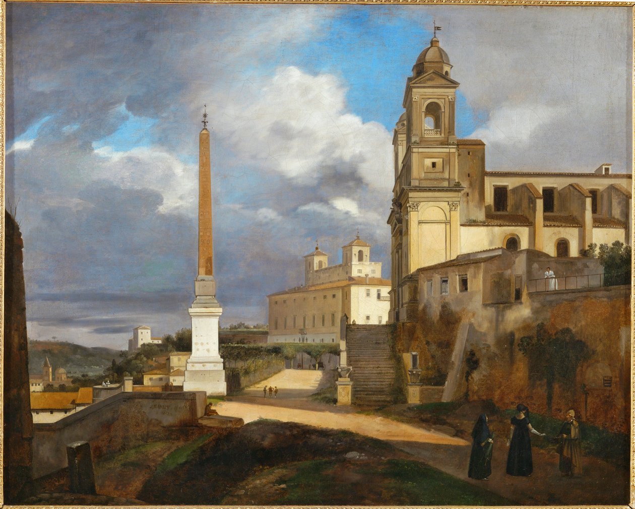 La Trinite des Monts i Villa Medici w Rzymie ... autorstwa Francois-Marius Granet