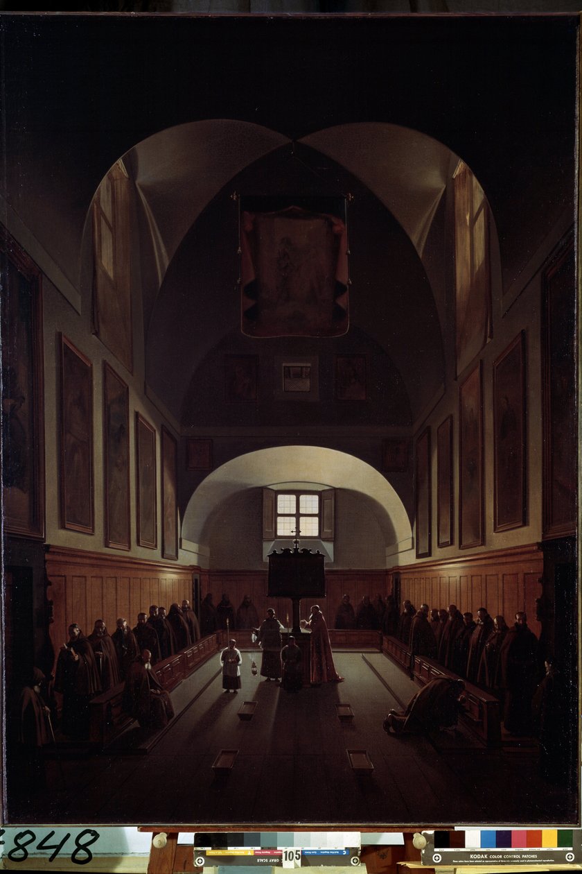 Wnętrze chóru w kościele Santa Maria della Concezione dei Cappuccini na Piazza Barberini w Rzymie Obraz Francois Marius autorstwa Francois Marius Granet