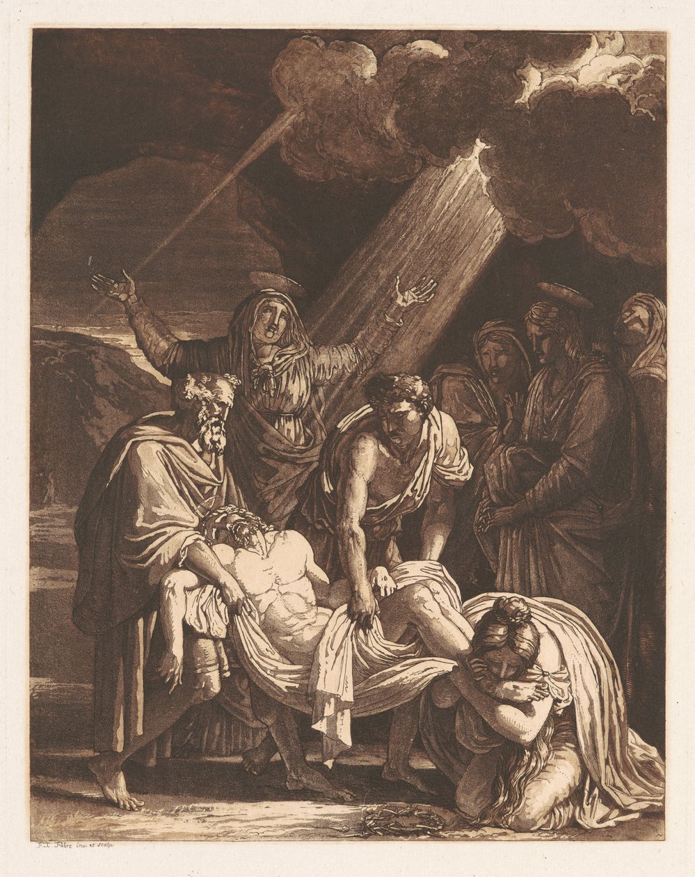 Chrystus zaniesiony do grobu autorstwa Francois-Xavier Fabre