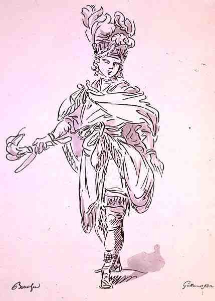 Kostium operowy, z kolekcji Menus Plaisirs, faksymile A. Guillaumot Fils (kolor lito) autorstwa Francois (after) Boucher