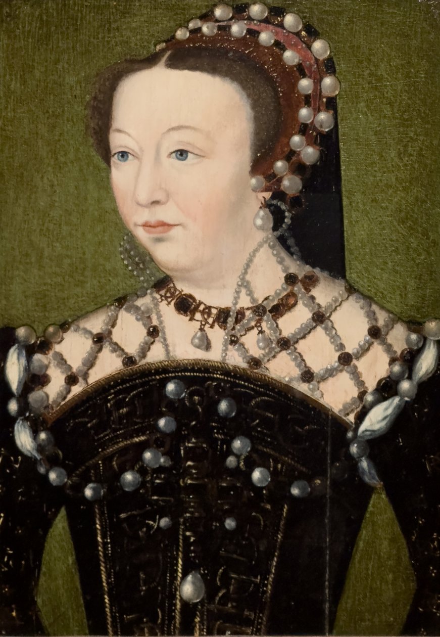 Portret Catherine de Médicis, około 1556 (olej na płótnie) autorstwa Francois (after) Clouet