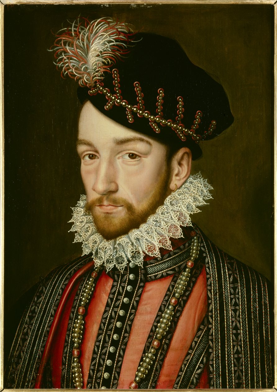 Portret Karola IX (1550 - 1574). Obraz Francois Cloueta (1515-1572) autorstwa Francois (after) Clouet