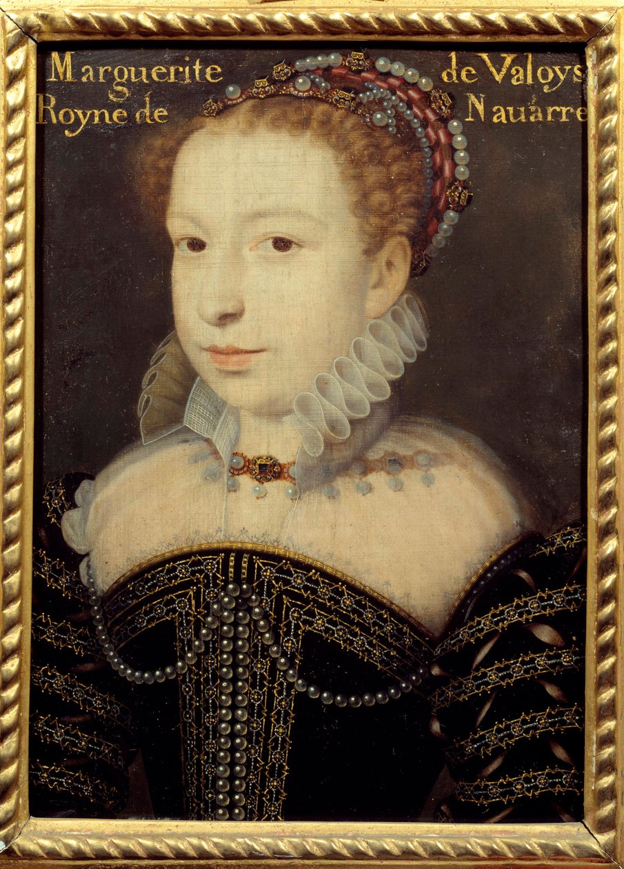 Portret Marguerite de Valois (1553-1615) lub Królowej Margot Obraz Francois Cloueta (ok. 1515-1572) XVI-wieczne słońce. 0,24 X 0,31 m Chantilly, Musee Conde autorstwa Francois (after) Clouet