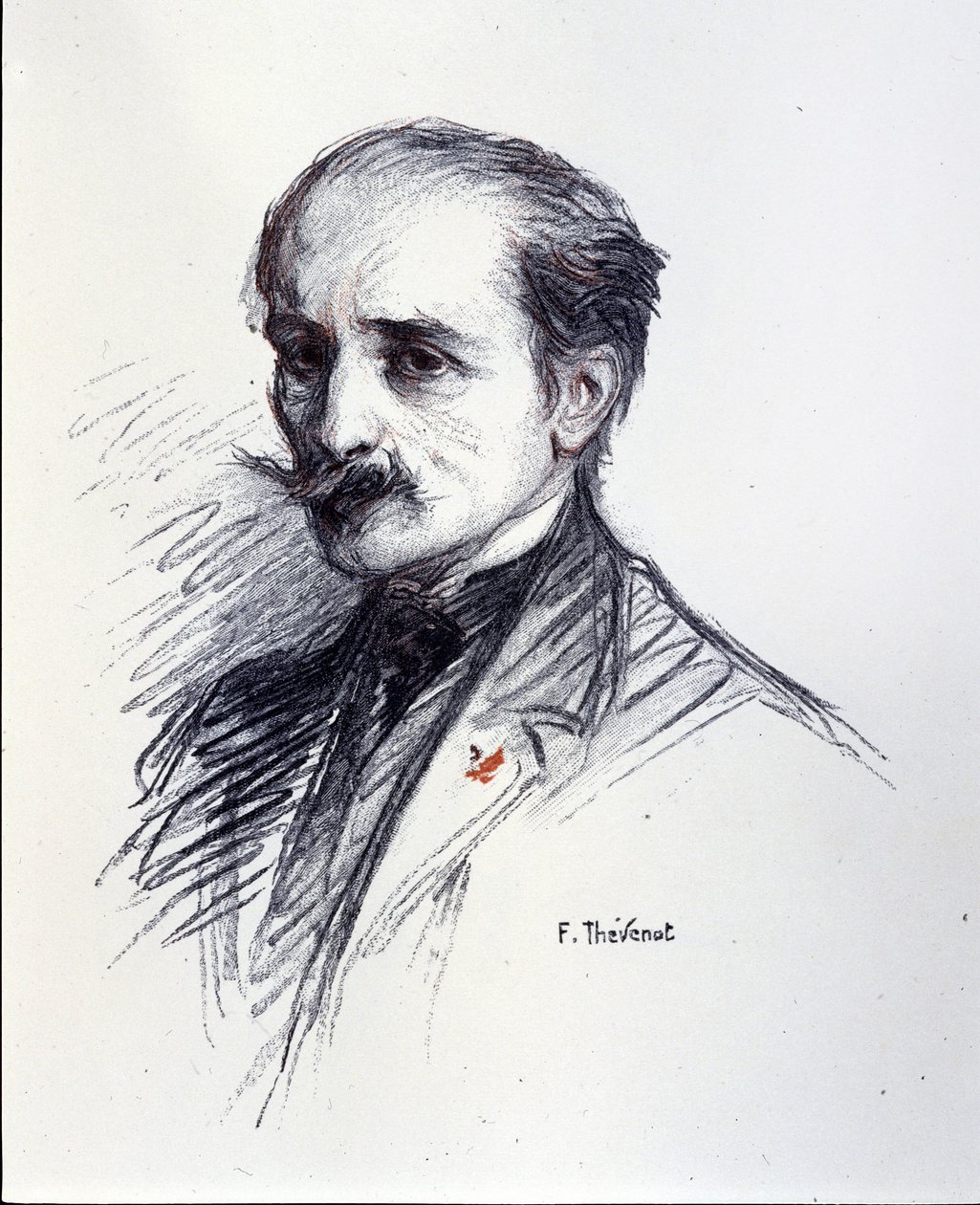 Portret Edmonda Rostanda. (1868-1918) Rysunek autorstwa Thévenota François (1856-1943). autorstwa Francois (after) Thevenot