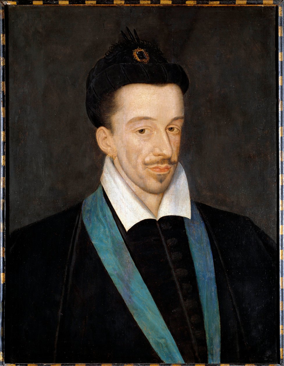 Portret Henryka III (1551-1589); Obraz przypisywany Francoisowi Quesnelowi (1543-1616), przedstawiający króla w niebieskim sznurze ustanowionego przez niego w 1578 r. Zakonu Ducha Świętego; Wymiary: 66 x 52 cm; około 1582-1586; Musée du Louvre autorstwa Francois (attr.to) Quesnel