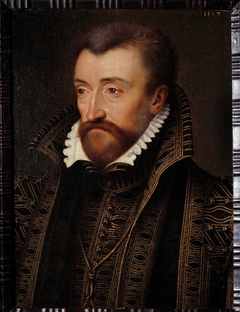 Portret Antoine de Bourbon, księcia Vendome (1518-1562), ojca króla Henryka IV Malarstwo szkoły Francois Cloueta (1515-1572) 1560 nd. 0,31x0,23 m Pau, muzeum zamkowe - Portret Antoine de Bourbon, księcia Vendome (1518-1562), ojca autorstwa Francois (school of) Clouet
