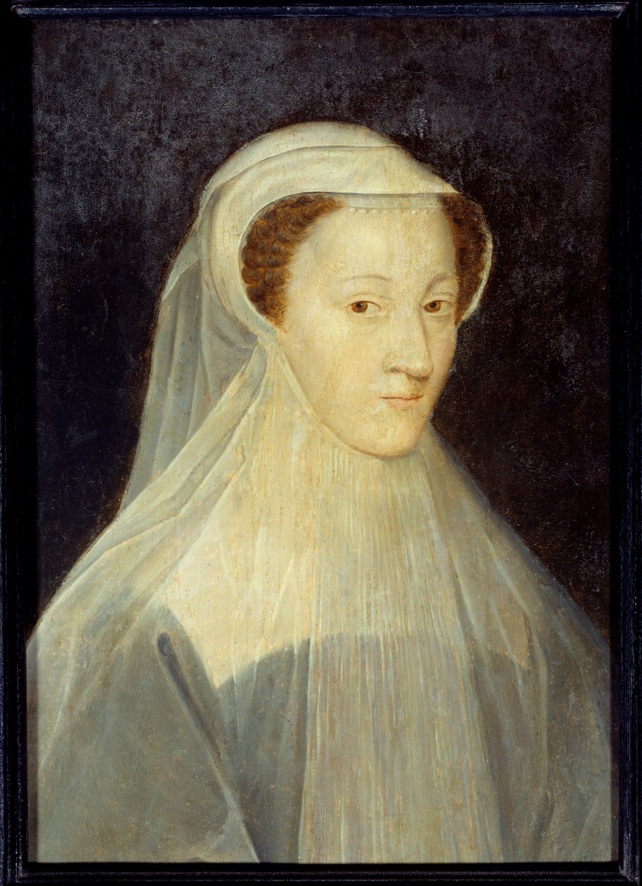Portret Marii Stuart (1542-1587), królowej Francji i królowej Szkocji w stroju żałobnym. Obraz warsztatu Francois Cloueta (1515-1572), ok. 1560. Olej na drewnie. Wymiary: 0,37 x 0,26m. Paryż, Musee Carnavalet - Portret Marii Stuart (1542-15 .) autorstwa Francois (workshop of) Clouet