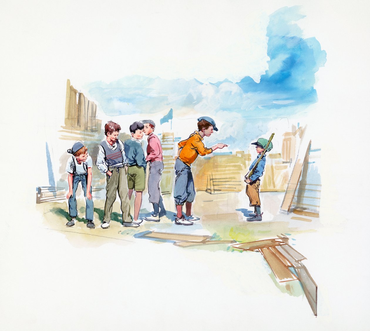 Gang, de Paul Street Boys, romance infantil de Ferenc Molnar (1878-1952), polimento de desenho autorstwa Francois Alaux