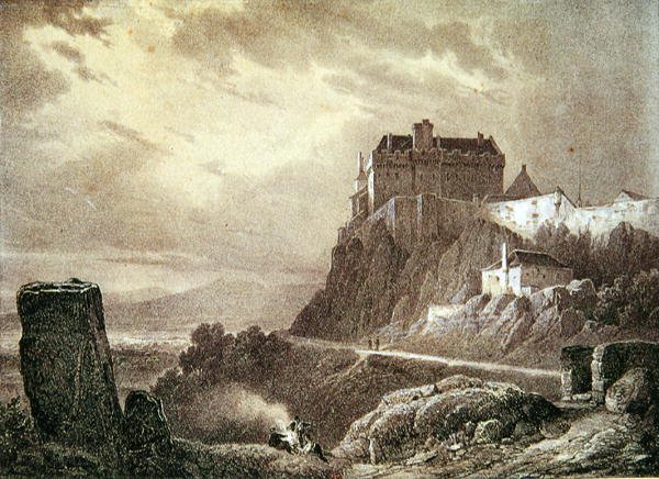 Zamek Stirling, grawerowany przez Villeneuve autorstwa Francois Alexandre Pernot