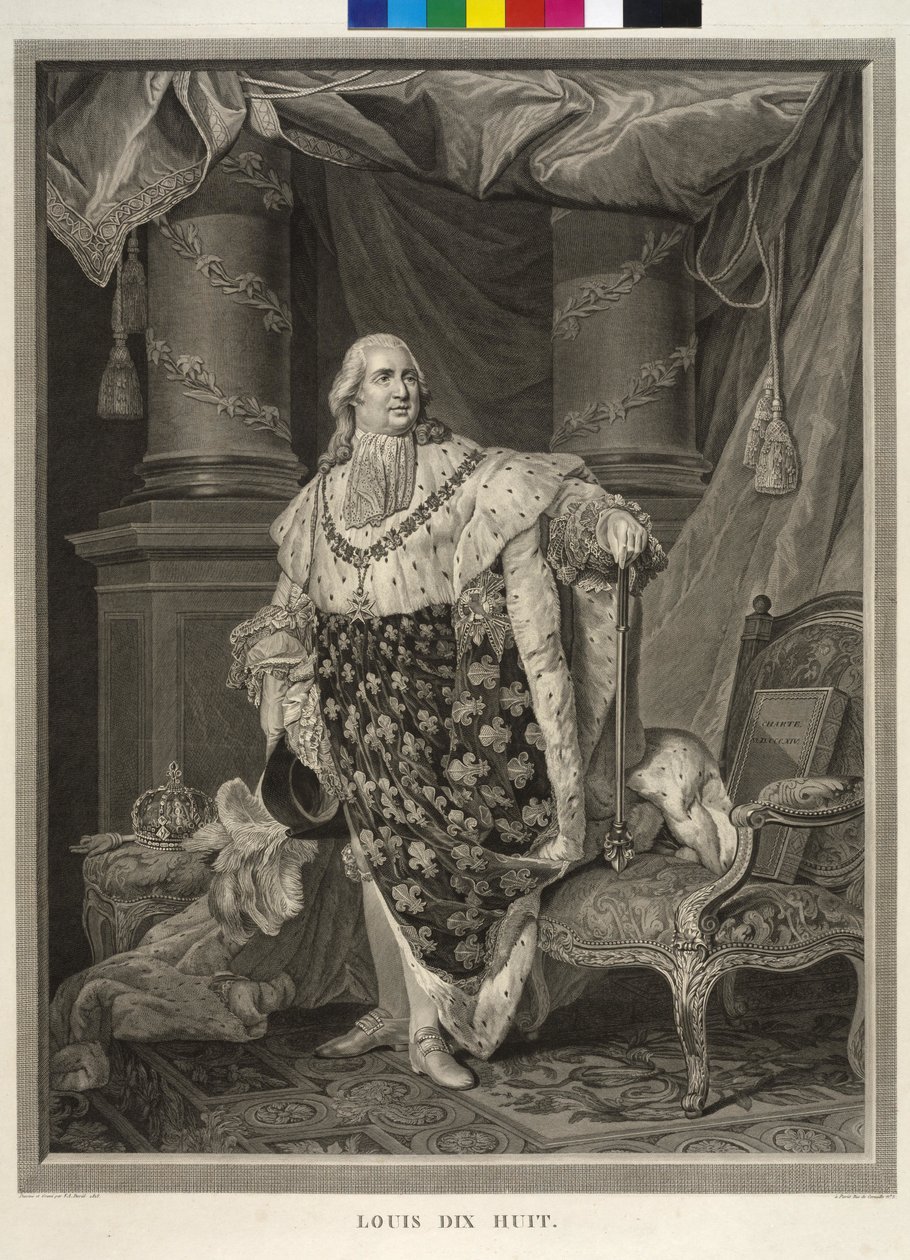 Król Francji Ludwik XVIII autorstwa Francois Anne David