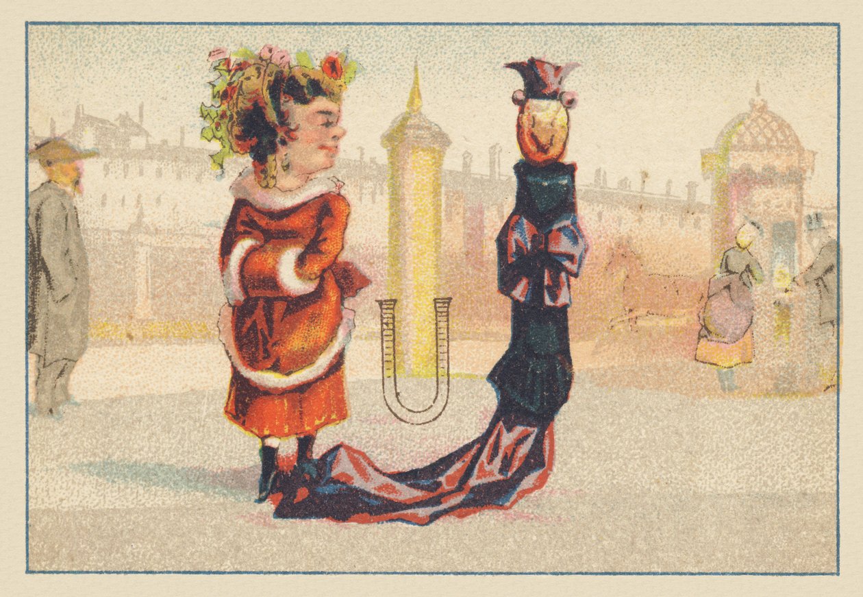 U (list pokazany przez dwie kobiety w ubraniach) autorstwa Francois Antoine Appel