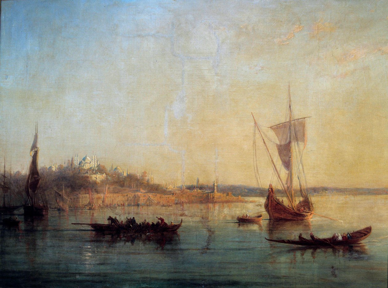 Widok Konstantynopola z wejścia do Bosforu Obraz Francois Pierre Barry (1813-1905) 1869 Nd. 0,64x1 m Marsylia, Musee des Beaux Arts autorstwa Francois Barry