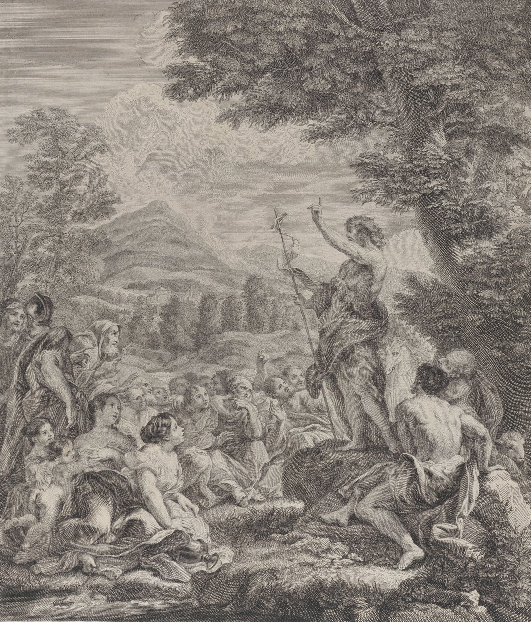Św. Jan Chrzciciel przemawia do tłumu, ca. 1729. autorstwa Francois Bernard Lepicie