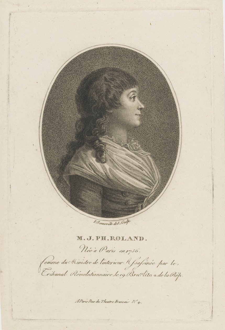 Portret Madame Roland 1754-1793, c. 1800. autorstwa Francois Bonneville