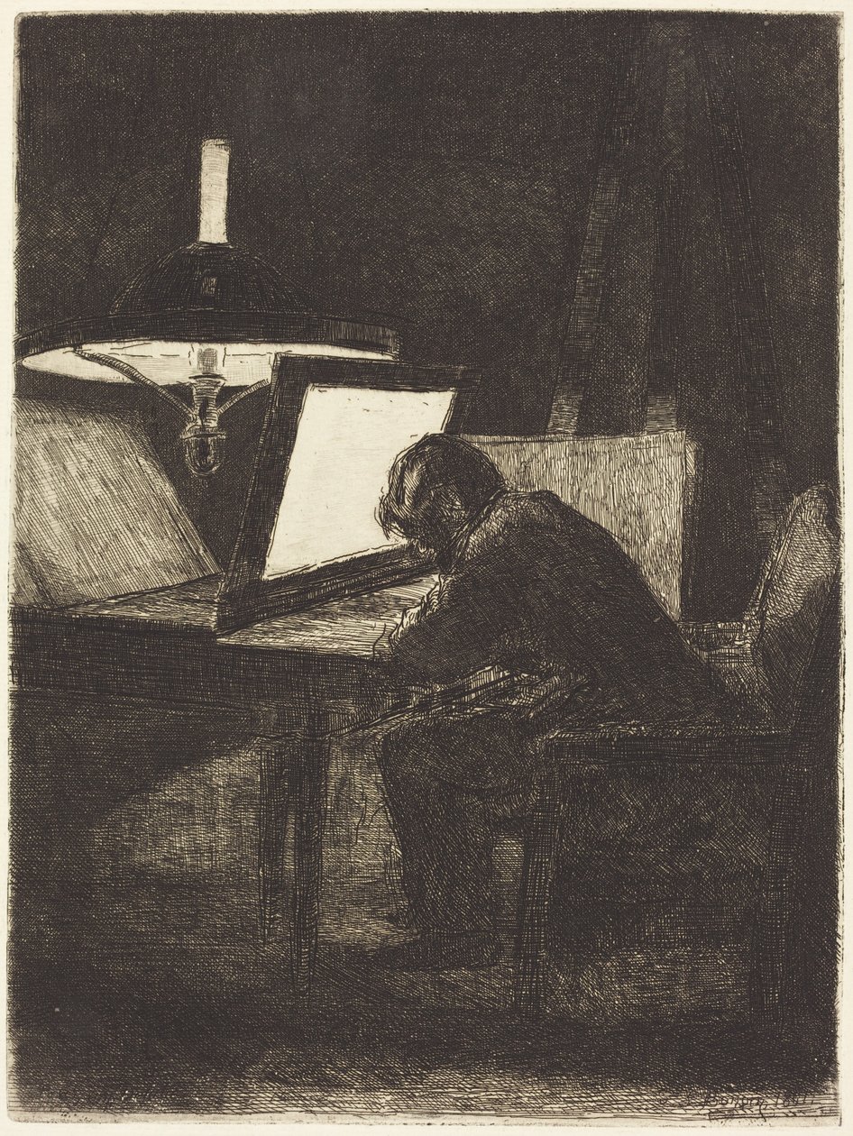 Rytownik (Le Graveur) autorstwa François Bonvin