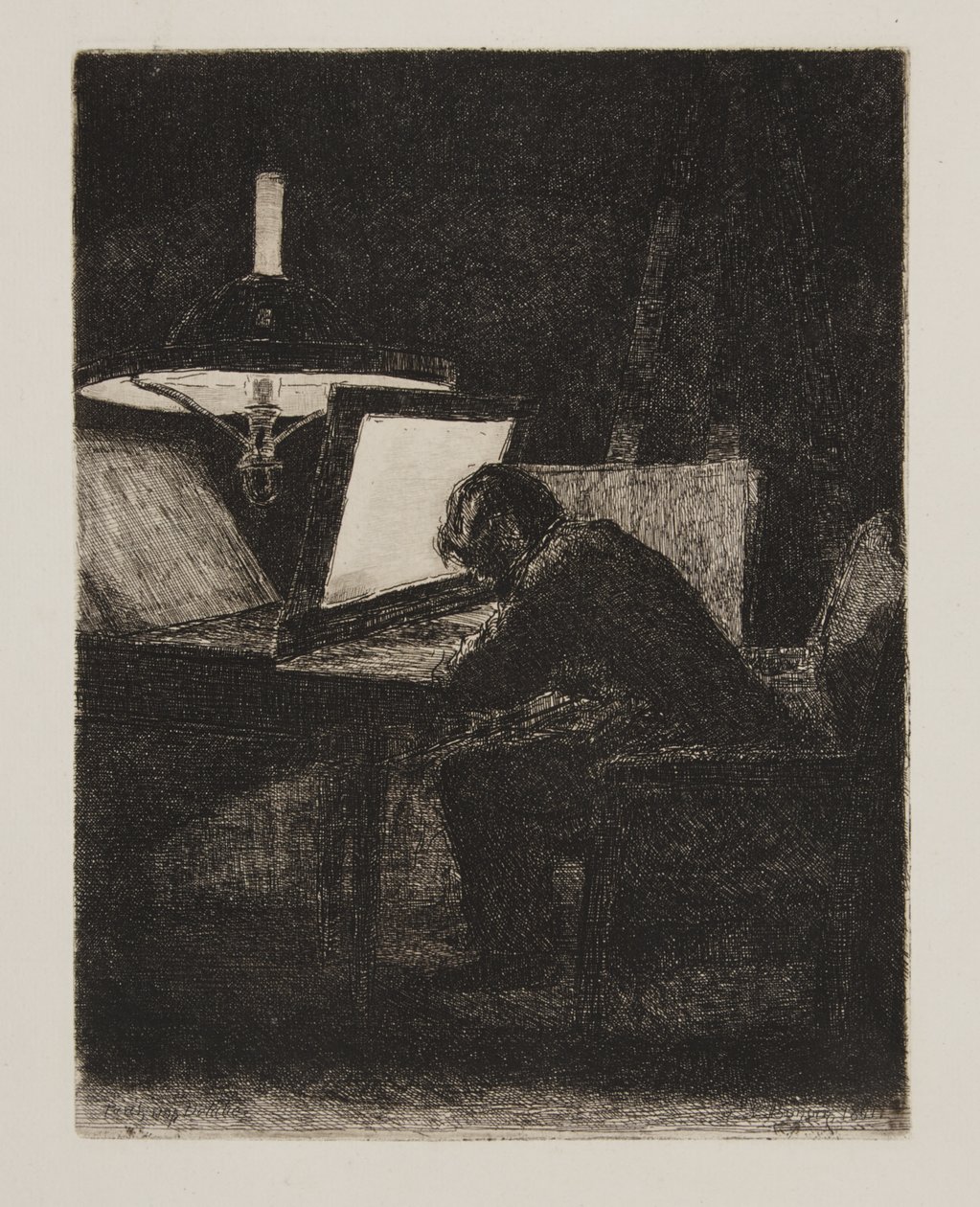 Rytownik autorstwa François Bonvin