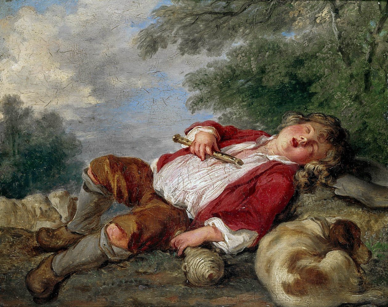 Berger endormi (Śpiący pasterz), ok. 1750 r. autorstwa François Boucher