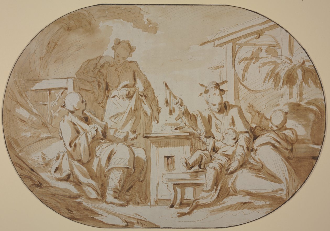Chińska scena rodzinna autorstwa François Boucher