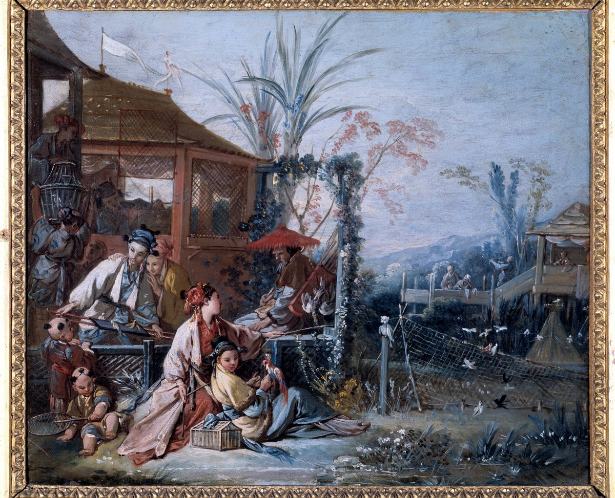 Chinoiserie: „Polowanie” Obraz Francois Bouchera (1703-1770). Muzeum Sztuk Pięknych w Besancon autorstwa François Boucher