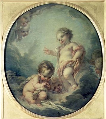 Chrystus i Jan Chrzciciel jako dzieci autorstwa François Boucher
