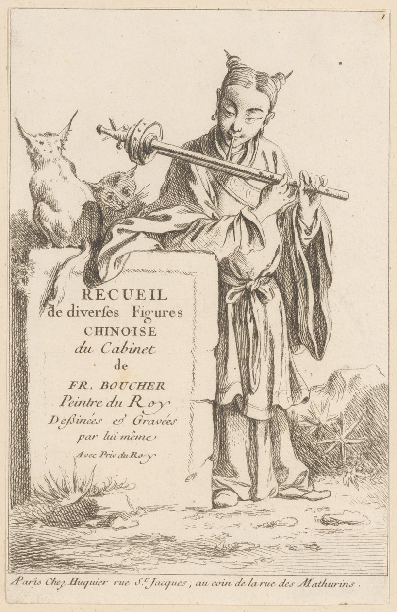 Kolekcja różnorodnych chińskich figurek autorstwa François Boucher