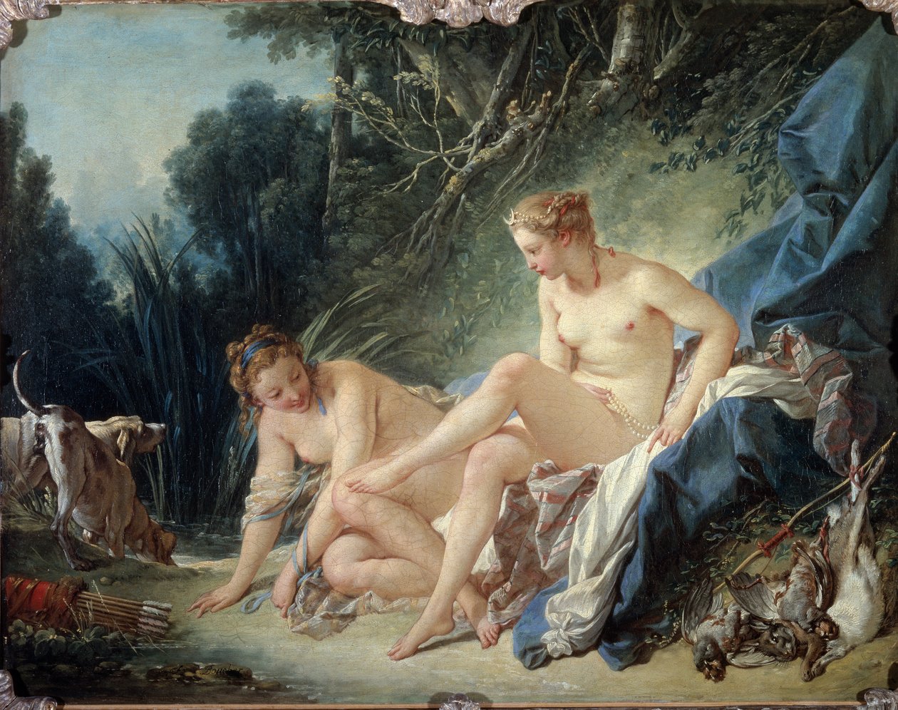 Diana wychodząca z łazienki - olej na płótnie autorstwa François Boucher