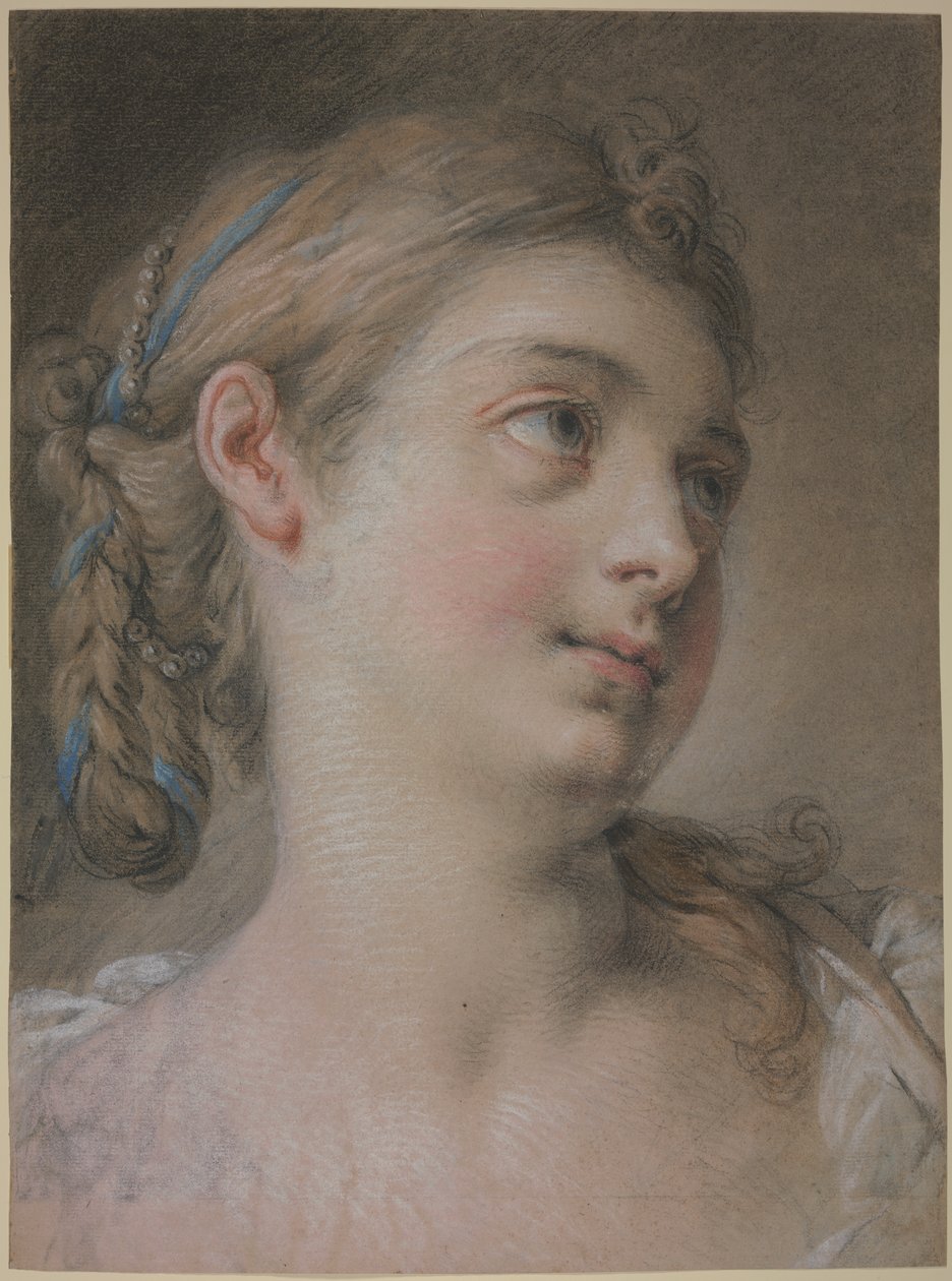 Głowa kobiety zwrócona w prawo autorstwa François Boucher